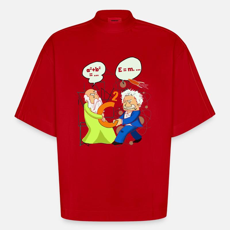 Chemise Math et Science - T-shirt bio épais oversize Boxy fabriqué en UE - rouge