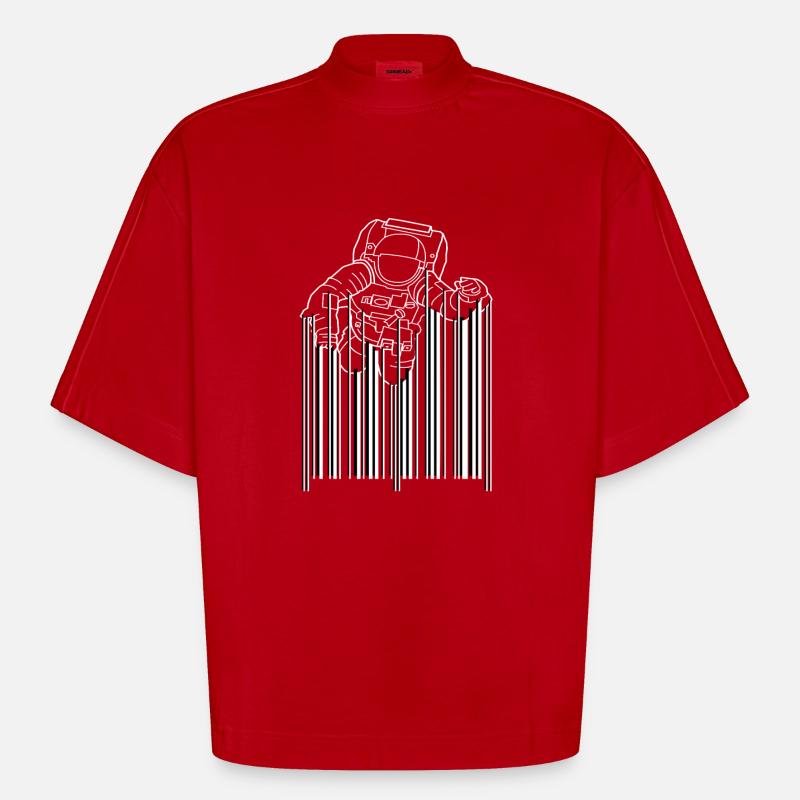 Astrocode Astronaut Space - T-shirt bio épais oversize Boxy fabriqué en UE - rouge