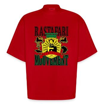 rastafari mouvement ethiopia - T-shirt bio épais oversize Boxy fabriqué en UE - rouge - Devant