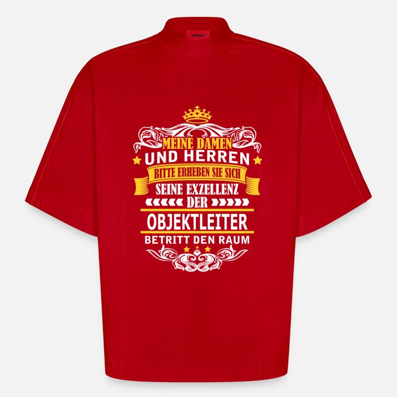 OBJEKTLEITER - Heavyweight Oversized Organic Boxy T-Shirt Made in EU - Rot