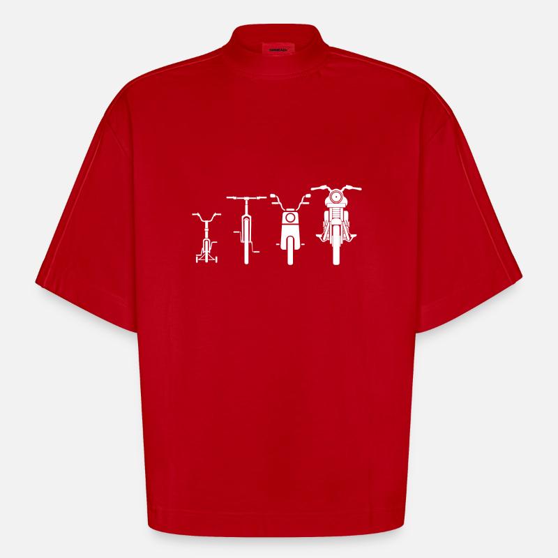 Motorrad Evolution - Geschenk - Heavyweight Oversized Organic Boxy T-Shirt Made in EU - Rot