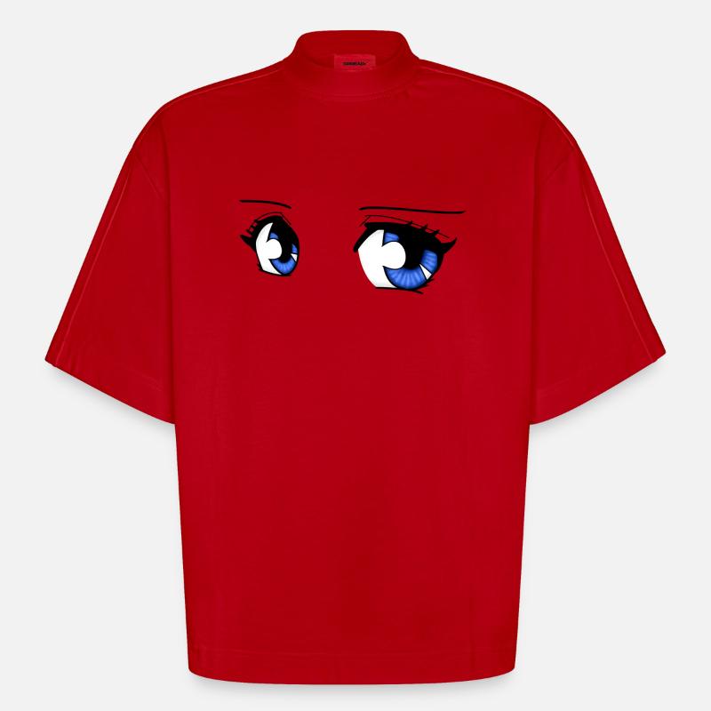 manga eyes - Heavyweight Oversized Organic Boxy T-Shirt Made in EU - red