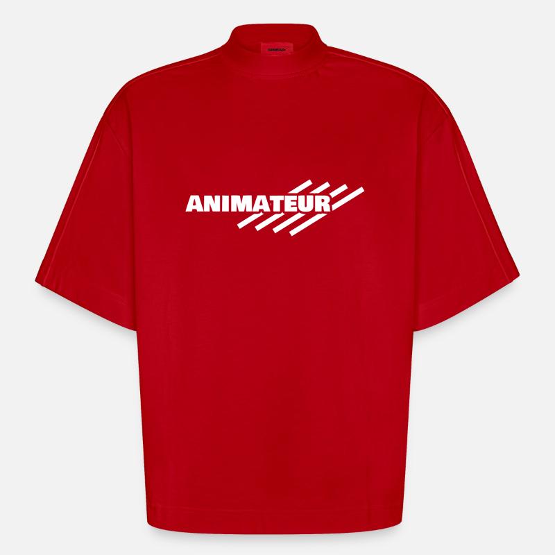 Animateur als Arbeitsplatz - Heavyweight Oversized Organic Boxy T-Shirt Made in EU - Rot