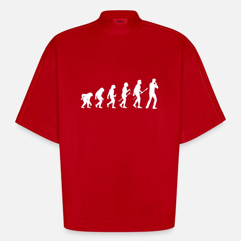 Harmonica Evolution Harmonica - Heavyweight Oversized Organic Boxy T-Shirt Made in EU - red