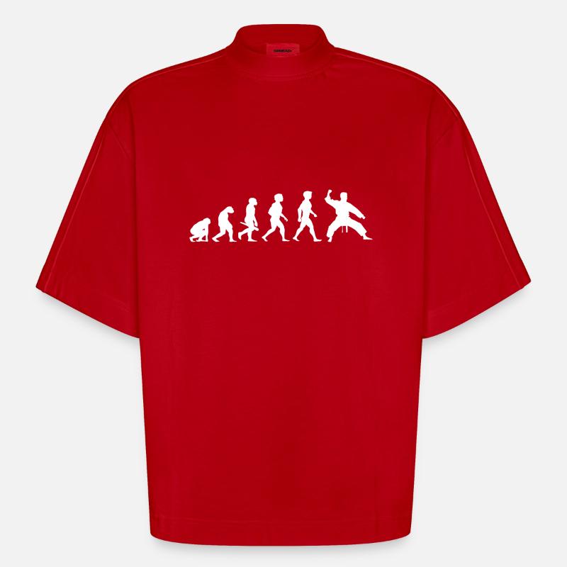 Evolution Karate Kampfsport - Heavyweight Oversized Organic Boxy T-Shirt Made in EU - Rot