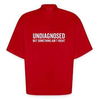 Niet gediagnosticeerd, maar er klopt iets niet - Heavyweight oversized organic boxy T-shirt made in EU - rood - Voor