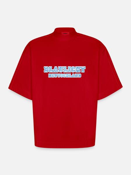 Blue Light Germany Stars26x10 - Heavyweight Oversized Organic Boxy T-Shirt Made in EU - red
