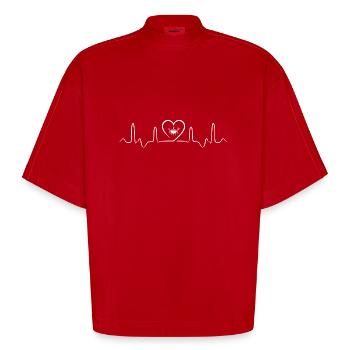 Grillen - Heavyweight Oversized Organic Boxy T-Shirt Made in EU - Rot - Vorne