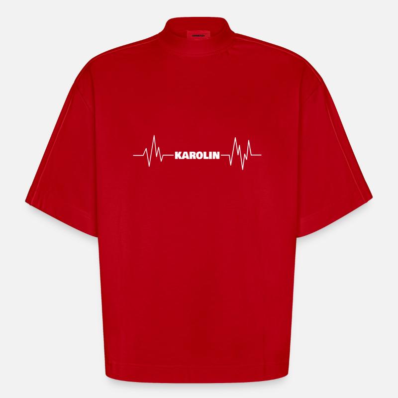 Gift for Karolin - Heavyweight Oversized Organic Boxy T-Shirt Made in EU - red