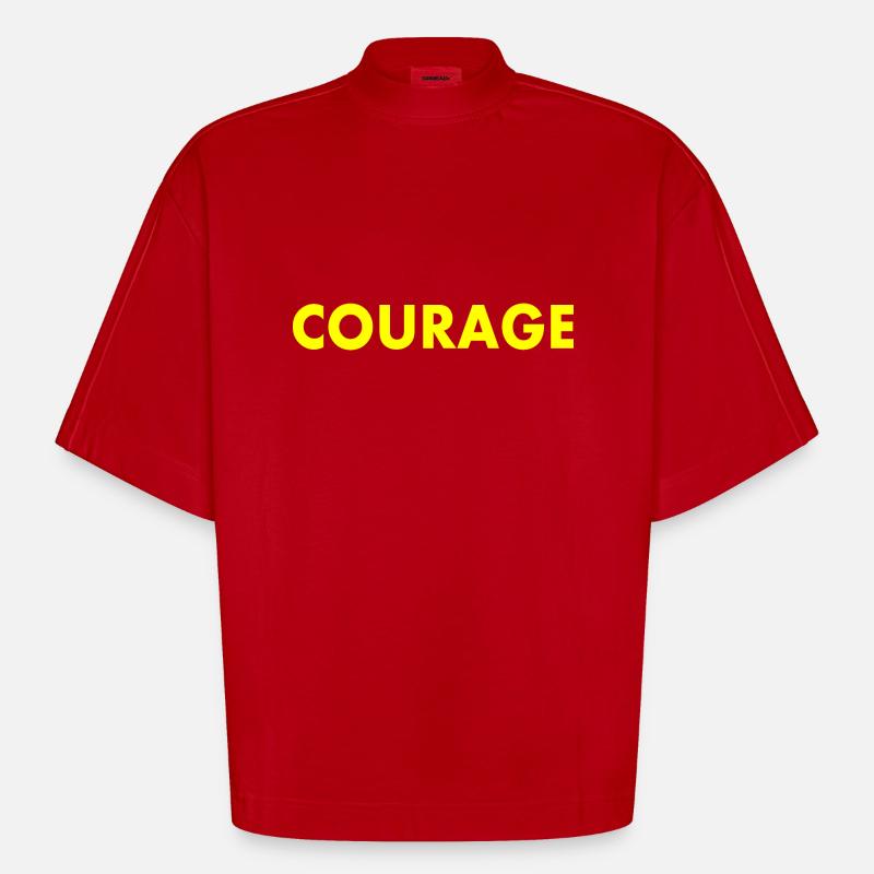 Courage - Heavyweight Oversized Organic Boxy T-Shirt Made in EU - red