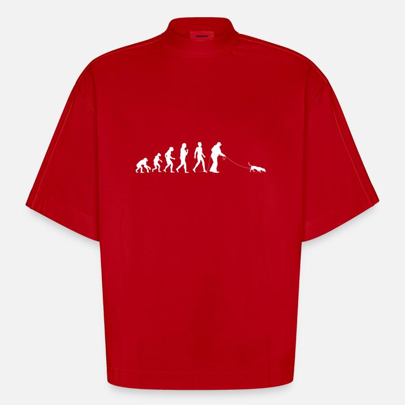 Evolution Mantrailing - Heavyweight Oversized Organic Boxy T-Shirt Made in EU - Rot