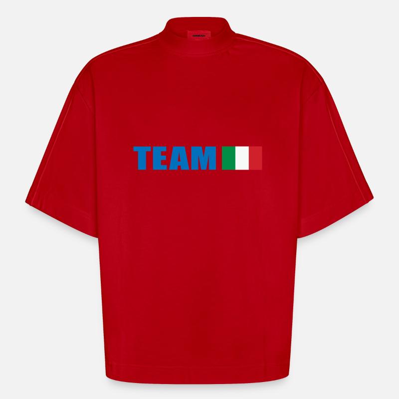 Support-Team Italien - Heavyweight Oversized Organic Boxy T-Shirt Made in EU - Rot