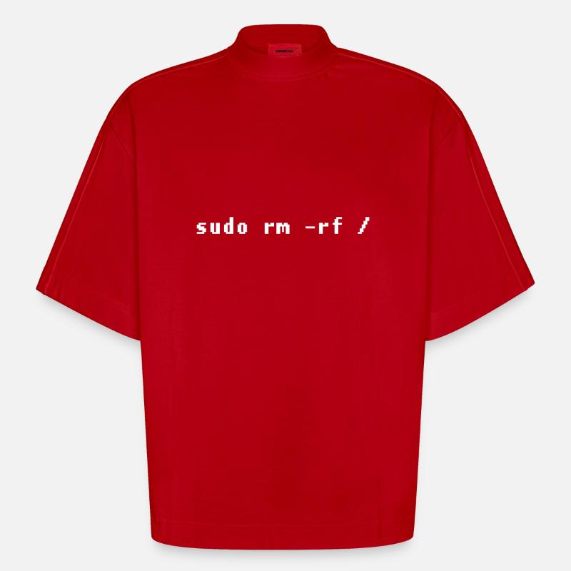 Lustiges Linux Admin Design - Heavyweight Oversized Organic Boxy T-Shirt Made in EU - Rot