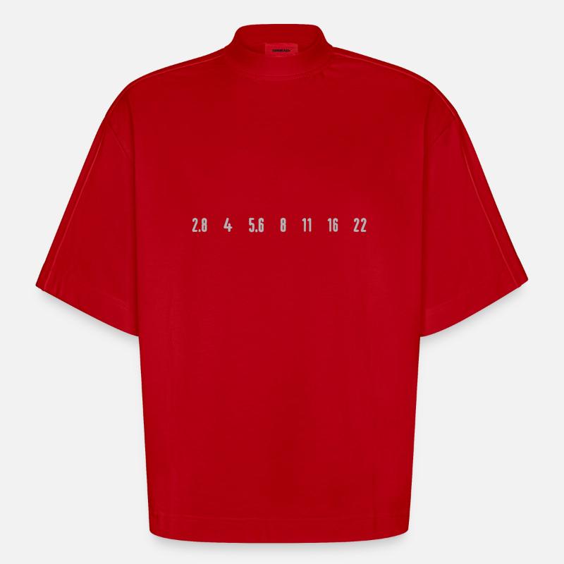 Blende Objektiv grau - Heavyweight Oversized Organic Boxy T-Shirt Made in EU - Rot