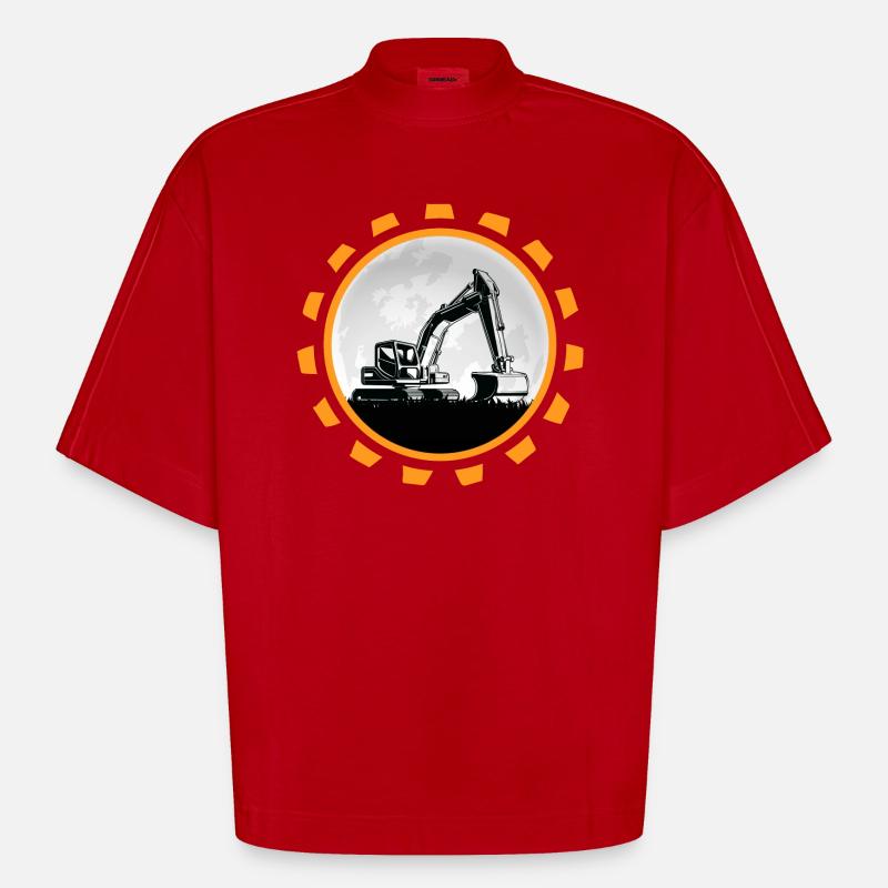 bagger baggerfahrer Baustelle Baggerschaufel - Heavyweight Oversized Organic Boxy T-Shirt Made in EU - Rot
