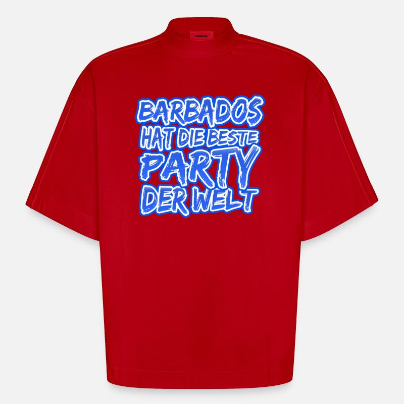 Barbade Barbade - T-shirt bio épais oversize Boxy fabriqué en UE - rouge