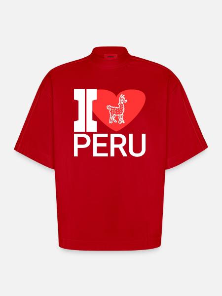 Lieblingsland peru - Heavyweight Oversized Organic Boxy T-Shirt Made in EU - Rot