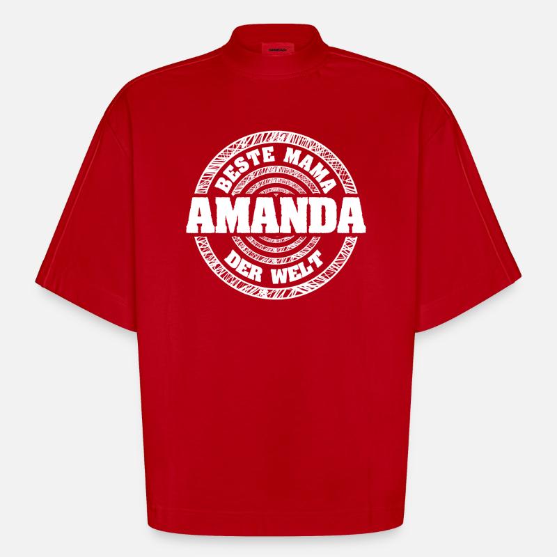 Mutter Amanda - Heavyweight Oversized Organic Boxy T-Shirt Made in EU - Rot