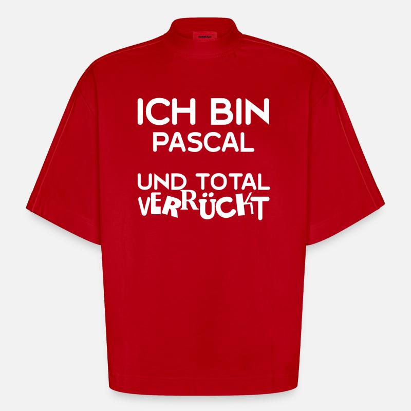 Gift for Pascal - Heavyweight Oversized Organic Boxy T-Shirt Made in EU - red