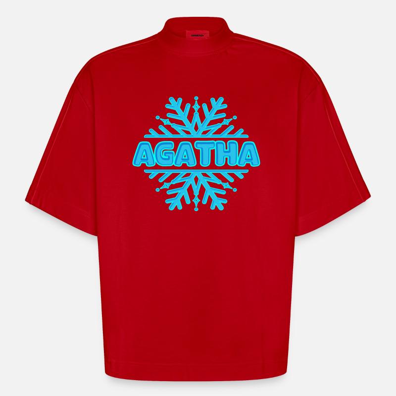 Agatha dans le rôle d’Agatha - T-shirt bio épais oversize Boxy fabriqué en UE - rouge