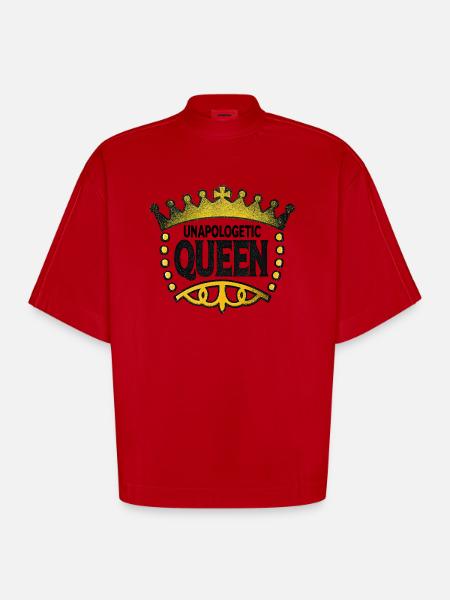 Unapologetic Queen - Heavyweight Oversized Organic Boxy T-Shirt Made in EU - red