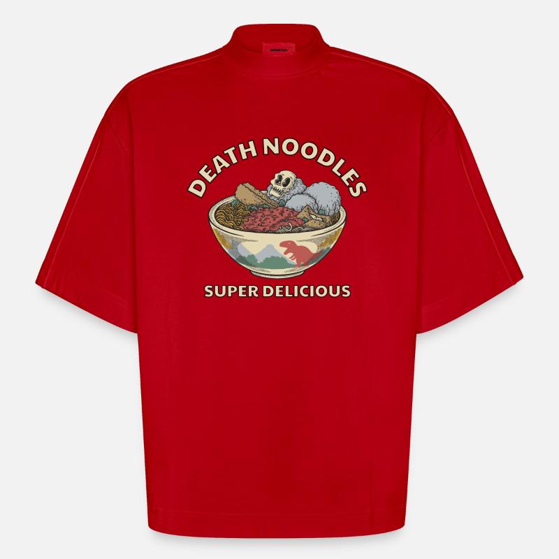 Nudeln des Todes Fleischbällchen - Heavyweight Oversized Organic Boxy T-Shirt Made in EU - Rot