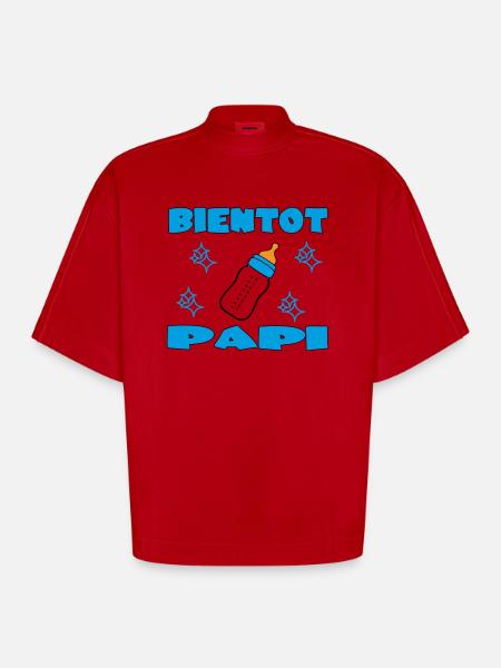 BIENTOT PAPI - T-shirt bio épais oversize Boxy fabriqué en UE - rouge