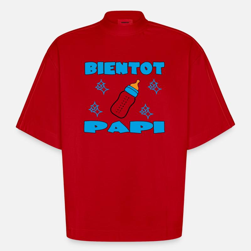 BIENTOT PAPI - T-shirt bio épais oversize Boxy fabriqué en UE - rouge