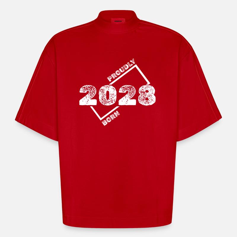 Geschenkidee 2028 - Heavyweight Oversized Organic Boxy T-Shirt Made in EU - Rot