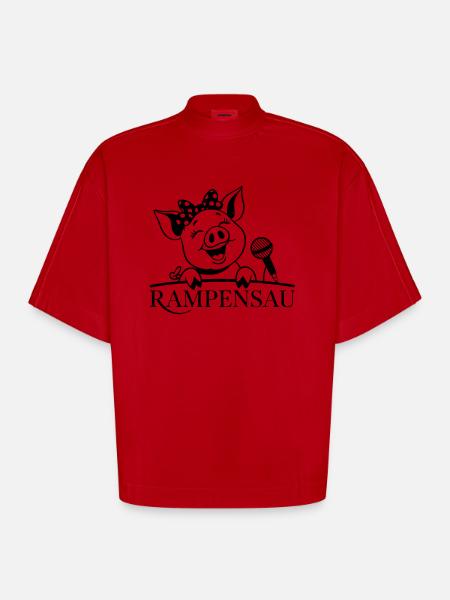 Ramp pig - Heavyweight Oversized Organic Boxy T-Shirt Made in EU - red