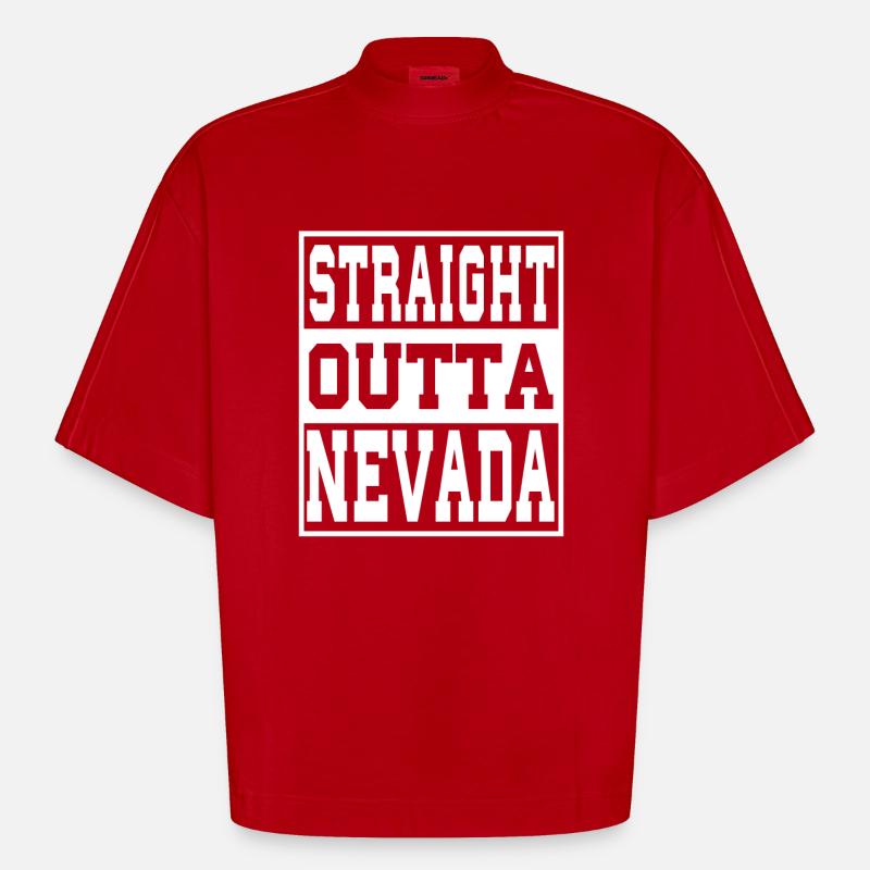 Nevada Spruch Lustig Nevada Geschenk - Heavyweight Oversized Organic Boxy T-Shirt Made in EU - Rot