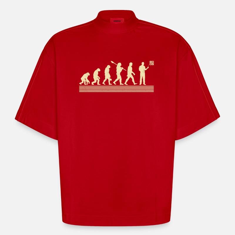 Evolution Des Mathelehrers - Heavyweight Oversized Organic Boxy T-Shirt Made in EU - Rot