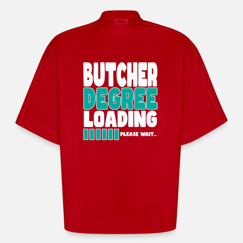 Metzger invites training - Heavyweight Oversized Organic Boxy T-Shirt Made in EU - red