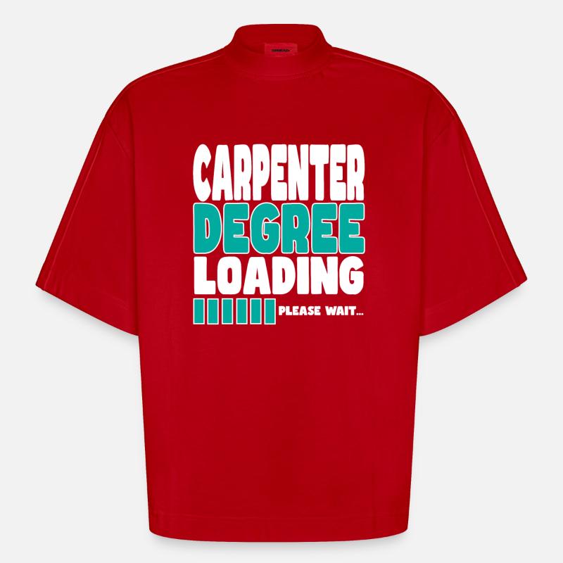 Carpenter invites training - Heavyweight Oversized Organic Boxy T-Shirt Made in EU - red