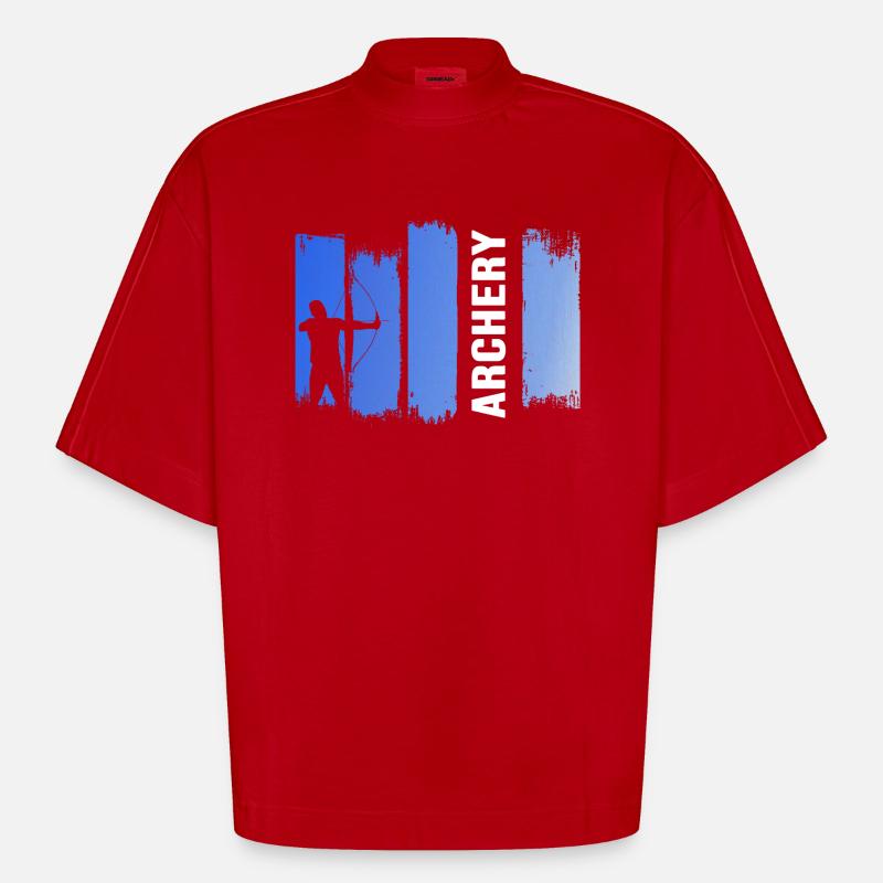 Bogensport Bogen "archery" Bogenparcours - Heavyweight Oversized Organic Boxy T-Shirt Made in EU - Rot