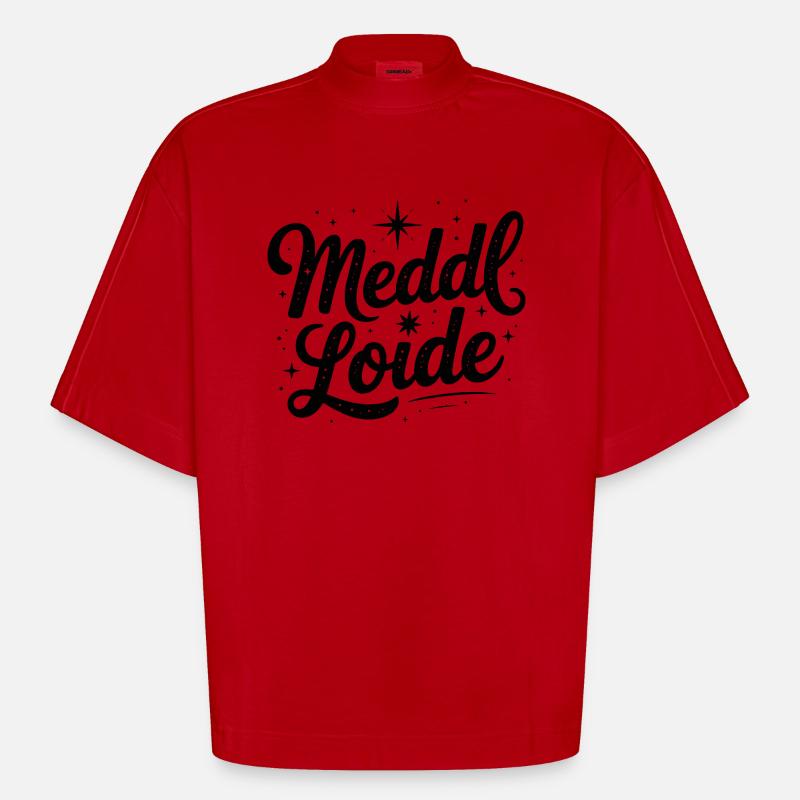 Meddl Loide - Mèmes Allemands - T-shirt bio épais oversize Boxy fabriqué en UE - rouge
