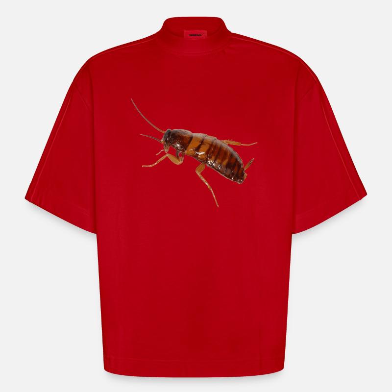 Cafard insecte cafard cafard - T-shirt bio épais oversize Boxy fabriqué en UE - rouge