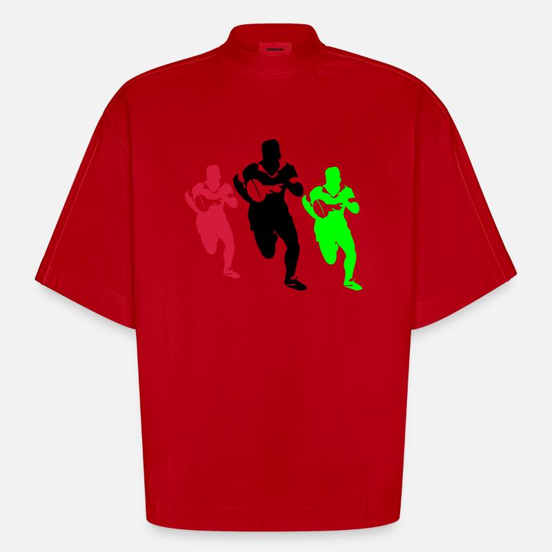 rugby - Heavyweight Oversized Organic Boxy T-Shirt Made in EU - red