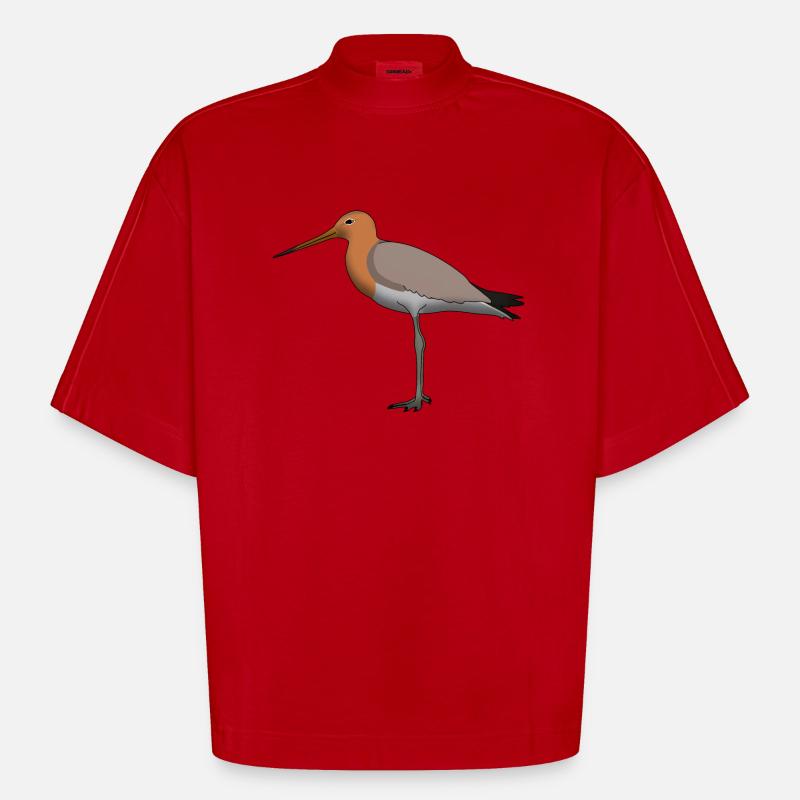 shore snipe - T-shirt bio épais oversize Boxy fabriqué en UE - rouge