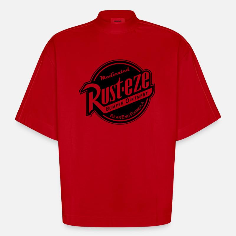 Rusteze Medicated Rust-eze Bumper Ointment, - Heavyweight Oversized Organic Boxy T-Shirt Made in EU - red