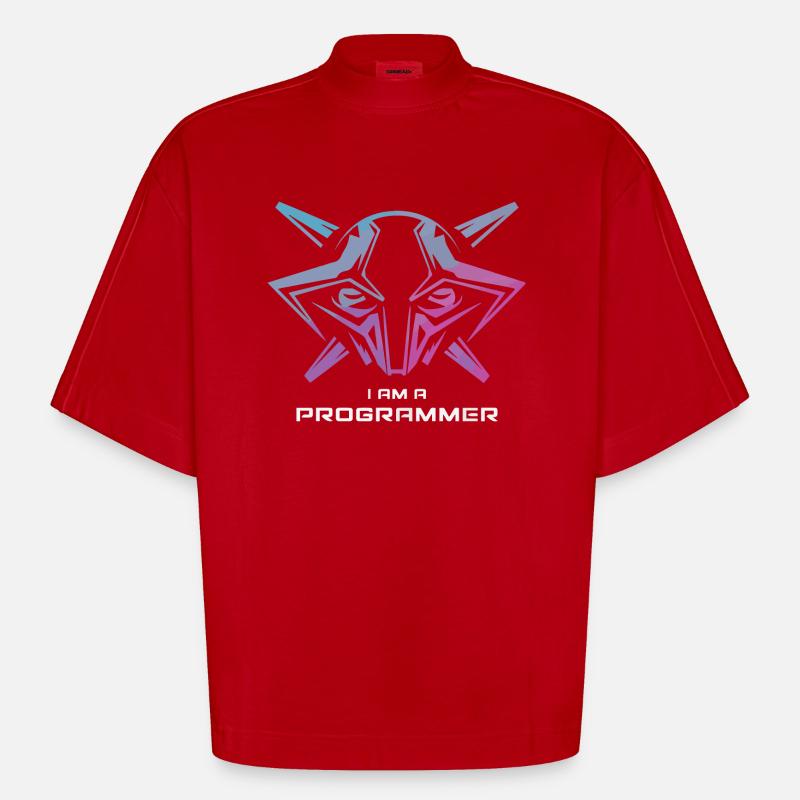 ICH BIN TECHNIKER - Heavyweight Oversized Organic Boxy T-Shirt Made in EU - Rot