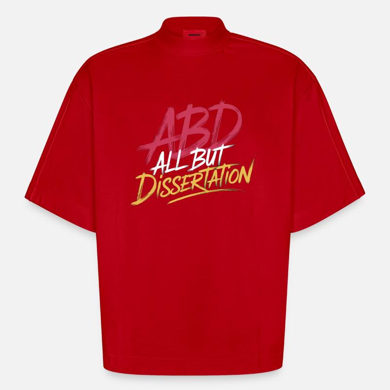 ABD All But Dissertation 8 - Heavyweight Oversized Organic Boxy T-Shirt Made in EU - Rot