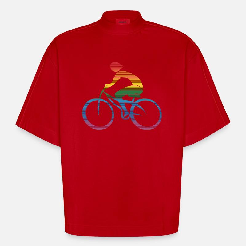 Cyclist - Heavyweight Oversized Organic Boxy T-Shirt Made in EU - red