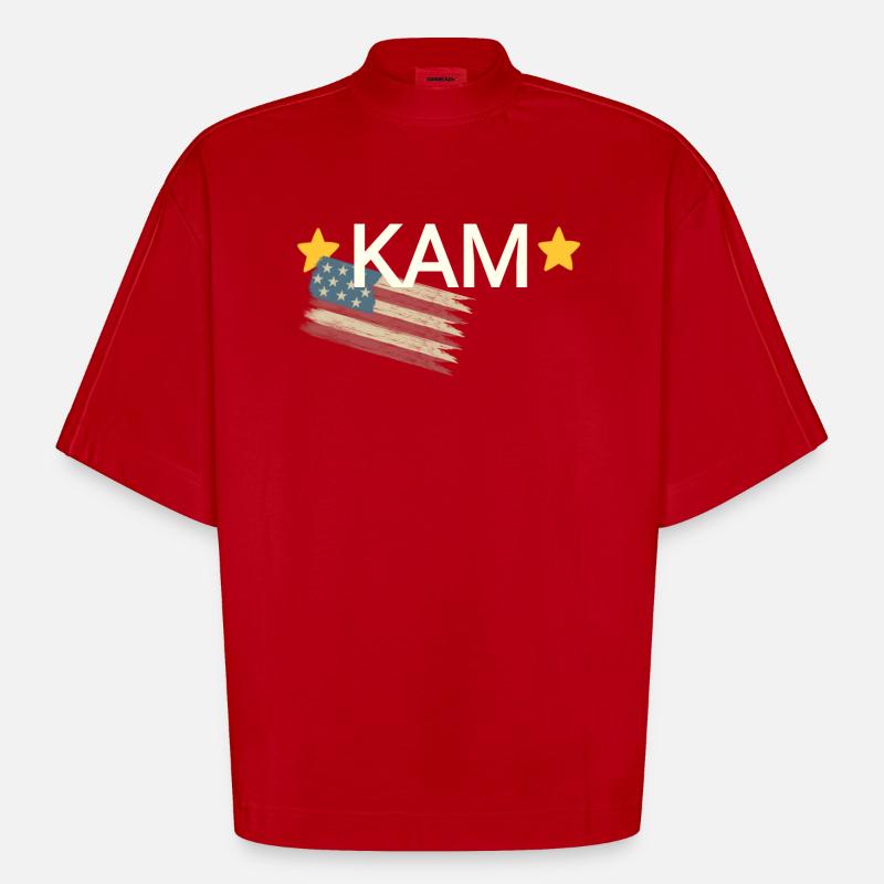 Nom d’animal Kam Kamala - T-shirt bio épais oversize Boxy fabriqué en UE - rouge
