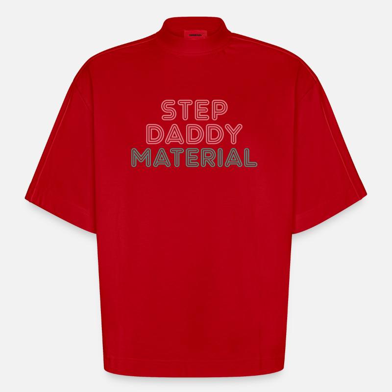 Step Daddy Material 14 - Heavyweight Oversized Organic Boxy T-Shirt Made in EU - Rot