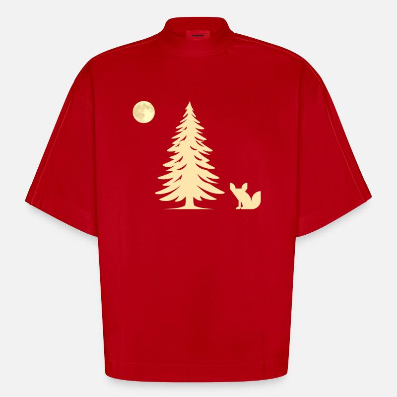 Fuchs im Wald - Geschenkidee - Heavyweight Oversized Organic Boxy T-Shirt Made in EU - Rot