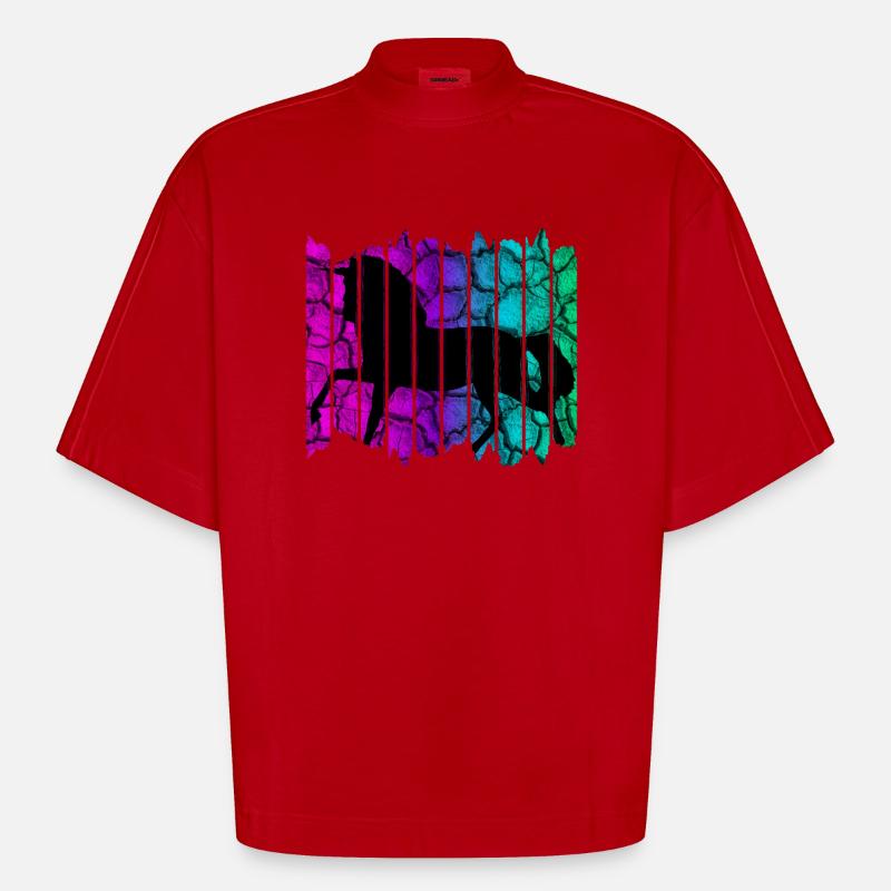 Pferd - Heavyweight Oversized Organic Boxy T-Shirt Made in EU - Rot