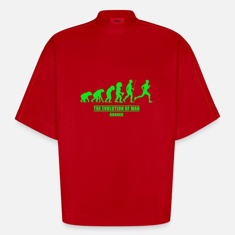 Runner Evolution Runner - T-shirt bio épais oversize Boxy fabriqué en UE - rouge