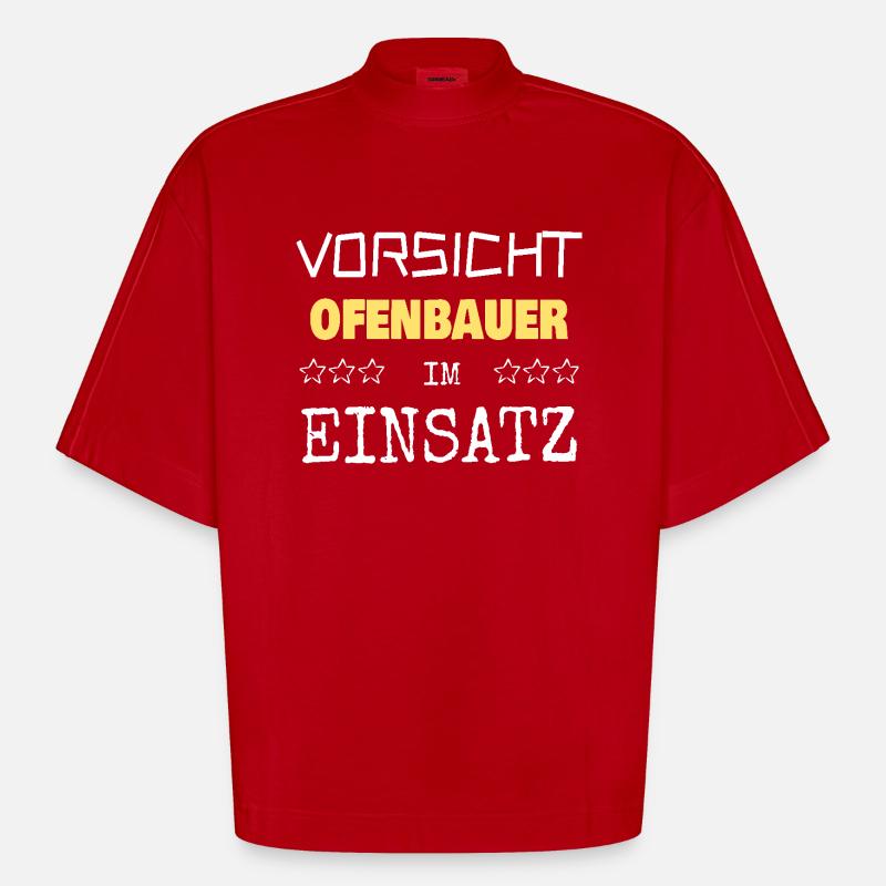 Constructeur de poêles comme vocation - T-shirt bio épais oversize Boxy fabriqué en UE - rouge