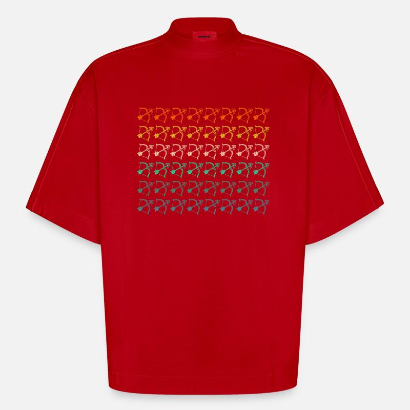 Bogenschütze Bogenschießen - Heavyweight Oversized Organic Boxy T-Shirt Made in EU - Rot